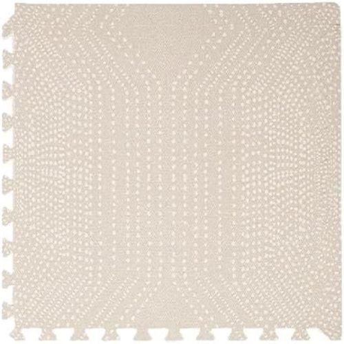 Toddlekind Playmat - Premium Foam Playmat, 4 x 6 feet, 6 Tile Extra Thick Foam Floor Puzzle Mat for Babies/Toddlers Stylish, Non-Toxic, Odorless. Perfect for Tummy Time, Crawling, & Play. 0m+ (Cream)