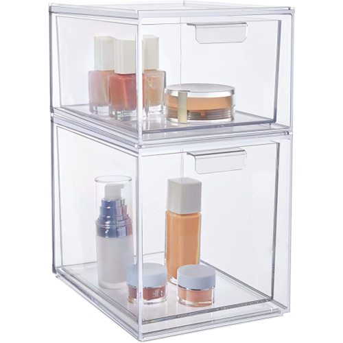 Stori Audrey Stackable Cosmetic Organizer Drawer 12 Wide | Clear