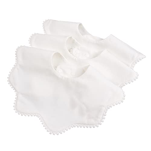 Bamery Baby Bandana Bibs White Cotton Drool Bibs for Drooling and Teething Absorbent for Boy Girl