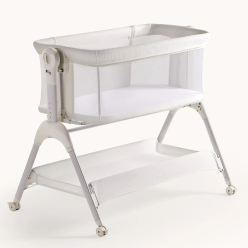 White HARPPA Cuddly Sway | 3-in-1 Rocking Baby Bassinet & Bedside Sleeper with Anti-Reflux Mattress for Newborns | Attaches to Bed, Adjustable Height, Tool-Free Setup, Portable Wheels, CPSC Certified, Gentle Rocking Motion |