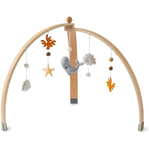 Zinkomens Wooden Baby Play Gym, Interactive Activity Center, Foldable