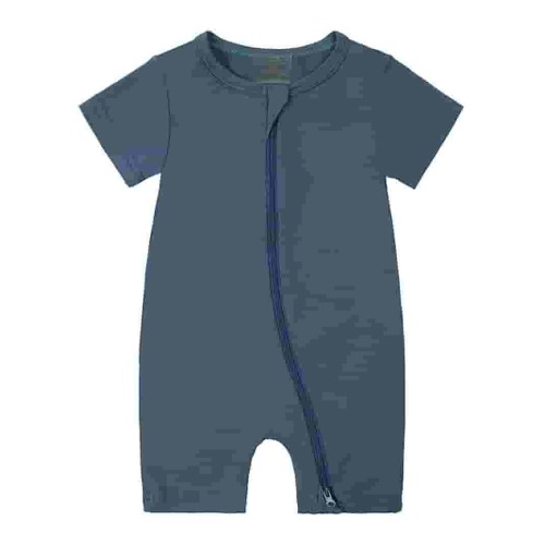 WIBACKER Baby Boys Girls Bamboo Viscose Romper, 2 Way Zipper Short Sleeve Jumpsuits, Sleep and Play 0-24 Months