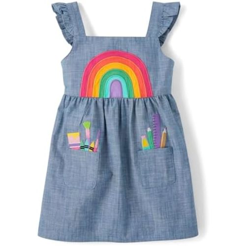 Gymboree Girls' and Toddler Embroidered Sleeveless Skirtall Jumpers