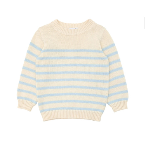 unisex cream and blue stripe knit sweater – minnow