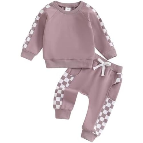 Toddler Baby Girl Clothes Conttrast Color Fall Winter Outfit Long Sleeve Sweatshirts and Pants Newborn Infant Set
