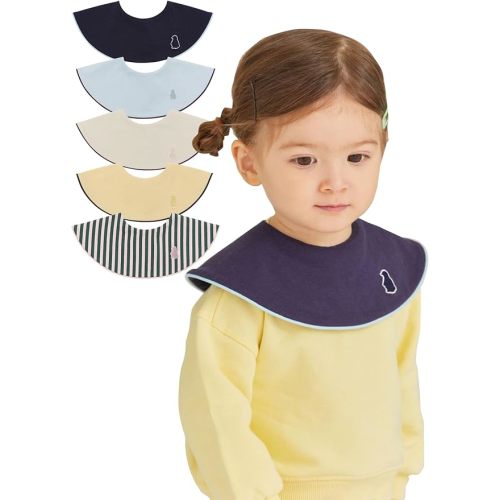 Konny Baby Bibs 5-Pack, 360 ° Rotate, Soft and Absorbent Bandana Drooling for Boys Girls baby Essentials