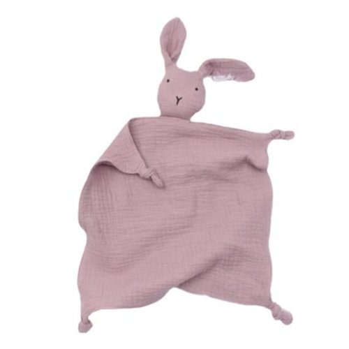 Organic Cotton Muslin Lovey Blanket, JICVY Organic Cotton Muslin Bunny Security Blanket Soft & Breathable Lovie Baby Gifts for Boys and Girls - Purple