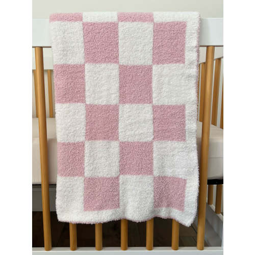 Phufy® Bliss Checker Blanket, Strawberry