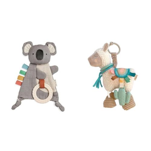Itzy Ritzy - Bitzy Crinkle Sensory Toy Koala with Crinkle Sound for Babies & Toddlers & Link & Love Toy for Stroller, Car Seat or Activity Gym, Features Textured Ribbons