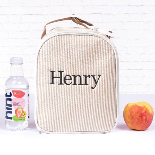 Personalized Lunch Bags for Kids, Insulated Lunch Bag, Seersucker Lunch Bag, Monogrammed Kids Lunch Bag, Lunch Box, Lunch Bag for Women