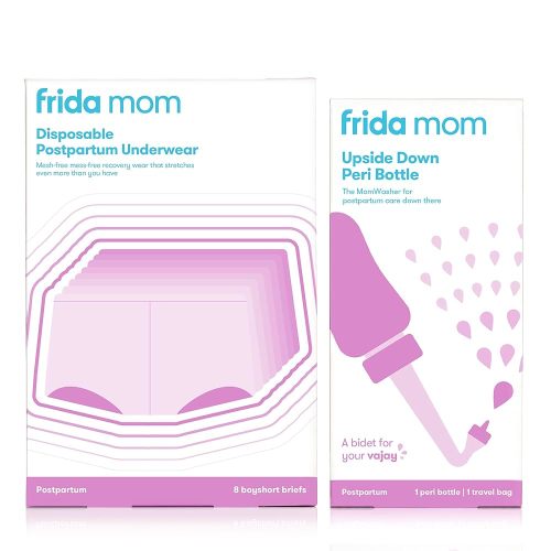 Frida Mom Postpartum Boyshort Underwear, 8 Count - Super Soft, Breathable, Stretchy, Latex-Free