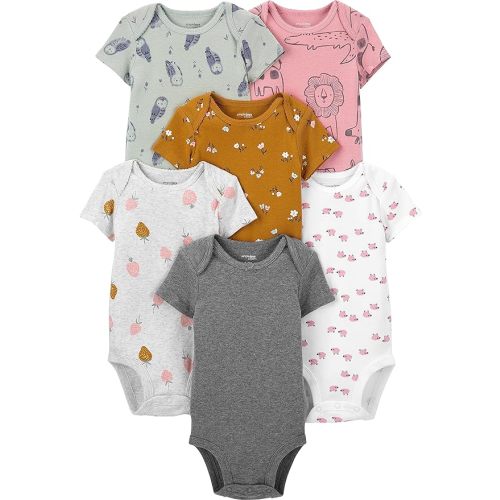 Simple Joys by Carter's baby-girls 6-pack Short-sleeve Bodysuit 24 months