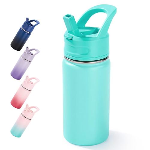 Amazon.com: 12oz Kids Water Bottle for School, Toddler Bottles with Straws, Stainless Steel Vacuum Insulated Water Bottle for Boys&Girls, Leak-Proof, BPA-Free, Purple : Baby