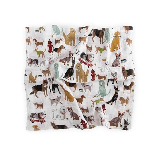 Little Unicorn – Woof Cotton Muslin Swaddle Blanket | Single | 100% Cotton | Super Soft | Newborns and Infants | Large 47” x 47” | Machine Washable - Set of 1