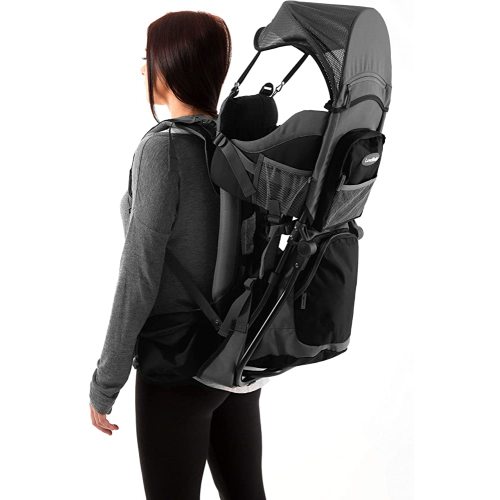 Luvdbaby Premium Baby Backpack Carrier for Hiking with Kids – Black/Grey