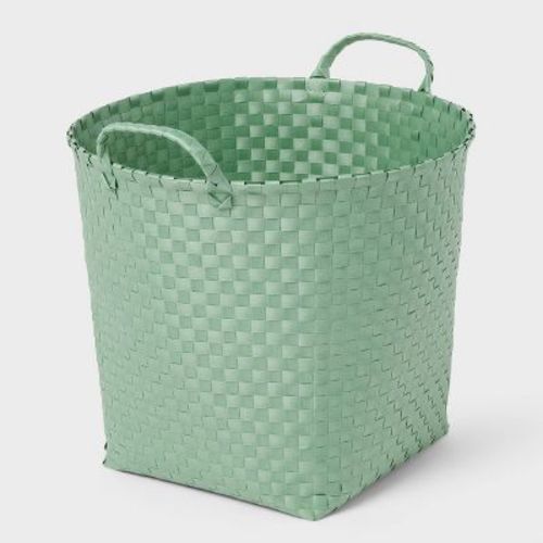 Woven Plastic Floor Basket Green - Brightroom™