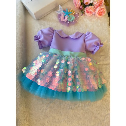 mermaid costume.mermaid dressBaby Girl Dress Special Occasion, First Birthday Dress, Baby Girl Party Dress,Ariel Dress