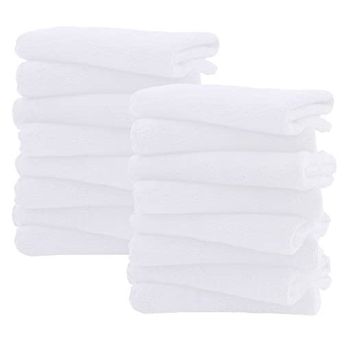 Spotted Play 16 Pack Burp Cloths for Baby - 20" by 10" Ultra Absorbent Burping Cloth, Newborn Towel - Milk Spit Up Rags - Burpy Cloths for Unisex, Boy, Girl - Burp Cloths Set (White)