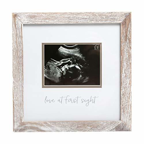 Pearhead Rustic Sonogram Frame, Love at First Sight Ultrasound Frame, Gender Neutral Baby Nursery Dcor for Baby Girl or Baby Boy