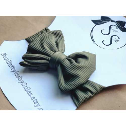 Olive Grove: Green Ribbed Bow Headband | Baby Headwrap | Gift Idea | Newborn Accessories | Toddler Wear