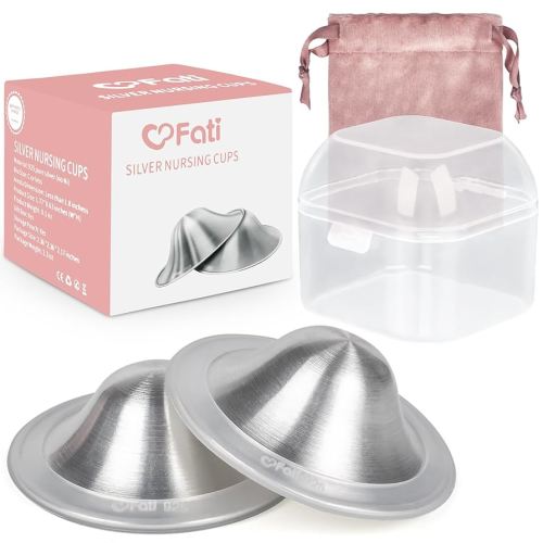 The Original Silver Nursing Cups, Nipple Covers for Breastfeeding Essentials, Nipple Shields for Nursing Newborn, 925 Silver Nipple Guards for Sore Nipple Relief, Newborn Essentials Must Haves-Regular