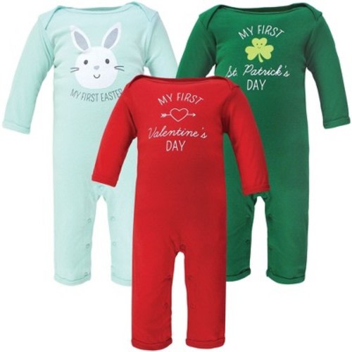 Hudson Baby Unisex Baby Cotton Coveralls, Valentine Easter, 3-6 Months
