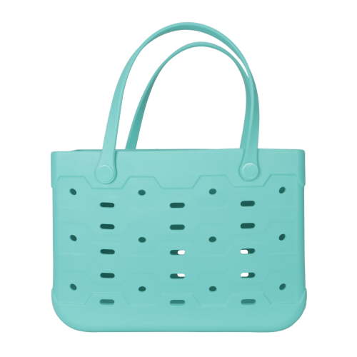 Mainstays Large Plastic Laundry Flex Tote, 18"W x 8.75"D x 13"H, Teal Dream