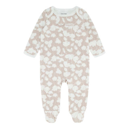 Calvin Klein Beige Floral Footed Coverall