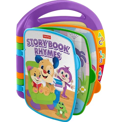 6M+ Fisher-Price Laugh & Learn Musical Baby Toy, Storybook Rhymes, Electronic Learning Book with Lights & Songs for Ages 6+ Months