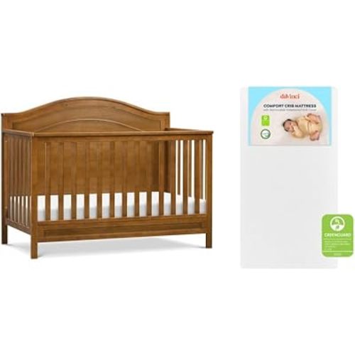 DaVinci Charlie 4-in-1 Convertible Baby Crib w/Mattress - Chestnut