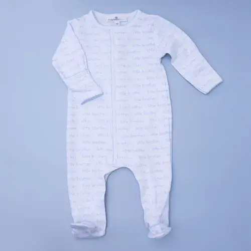 Little Brother Print Footie – Magnolia Baby