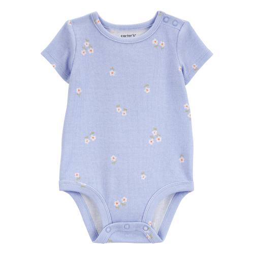 Baby Floral Short-Sleeve Bodysuit - Blue - Carter's | Carter's