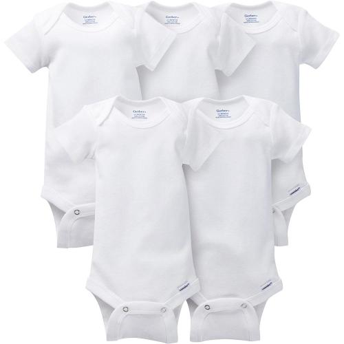 5-Pack White Short Sleeve Onesies® Bodysuits (3-6mo)