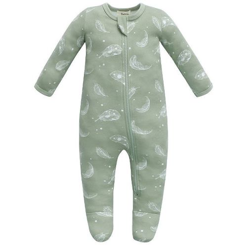 Owlivia Organic Cotton Pajama, Baby Sleep N' Play - Feather Green, 3-6 months