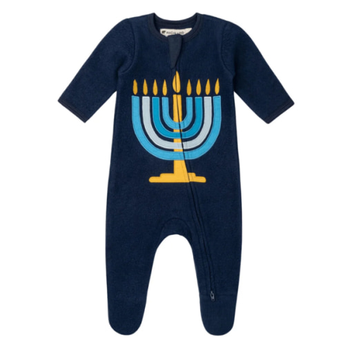 Menorah Fleece Zip One-Piece