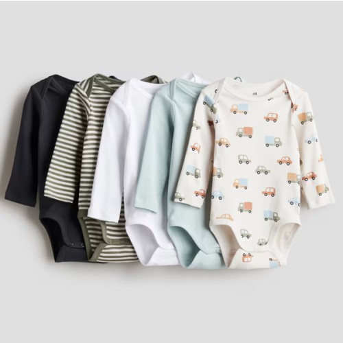 5-pack Long-sleeved Bodysuits