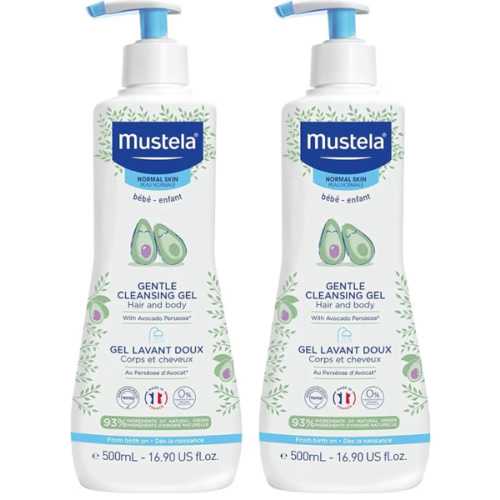 Mustela Baby Gentle Cleansing Gel - Baby Hair & Body Wash - with Natural Avocado fortified with Vitamin B5 - Biodegradable Formula & Tear-Free - 1 or 2-Pack - Various Sizes