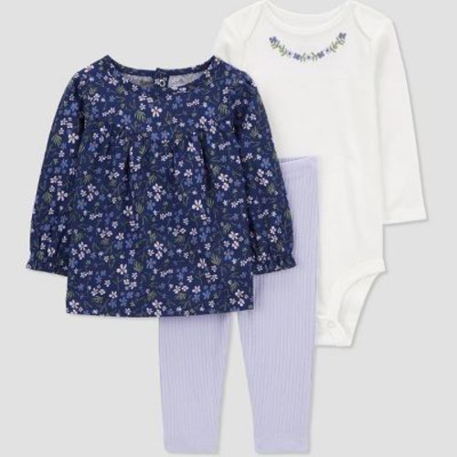 Carter's Just One You® Baby Girls' Floral Top & Bottom Set - Purple, Size: 18M
