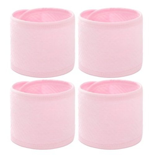 4 Pcs Pattern Cotton Baby Infant Umbilical Cord Belly Band For 0-12 Months (Mixed Color,Pink,Blue,Yellow) - pink
