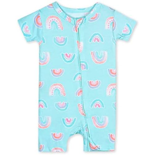 Gerber Baby Buttery-Soft Short Sleeve Romper with Viscose Made with Eucalyptus