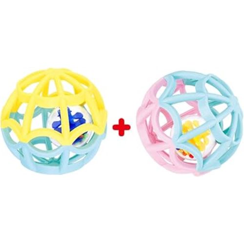Play Ball Baby for Toddlers | 2 Outer Plus 2 Inner Balls | Rattles and Rolls for Double The Fun | Safe for Any Age