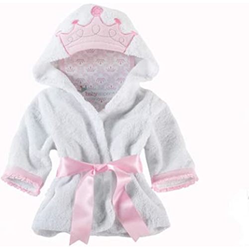 Baby Aspen Little Princess Hooded Towel Robe, Baby Shower Gifts, 0-9 Months, Baby Bath Towel/Spa Robe