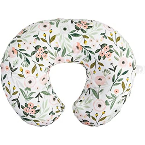 Boppy Original Nursing Pillow, Pink Garden, Ergonomic Nursing Essentials for Bottle and Breastfeeding, Firm Fiber Fill, with Removable Pillow Cover