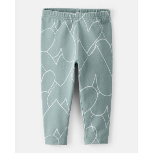 Baby Girl Cotton Heart Stretch Leggings - Green - Carter's | Carter's