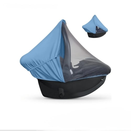 Summer Baby Car Seat Cover | 2-in-1 Breathable Carseat Sun Shade & Mosquito Net | UV Protection Lightweight Canopy Covers for Infant Unisex | Bug Net Mesh for Spring & Summer Warm Weather (Gray)