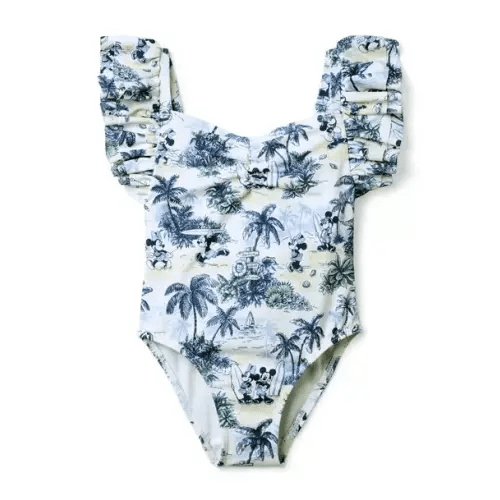 Girl White Surf Toile Disney Mickey Mouse Surf Toile Swimsuit by Janie and Jack