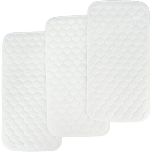 BlueSnail Quilted Thicker Waterproof Changing Pad Liners,3 Count(Snow White 13” x 27”)