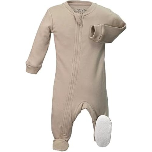 zippyjamz – Zipper Organic Sleeper Footed Onesies Sleeper Baby Pajamas with Inseam Zipper