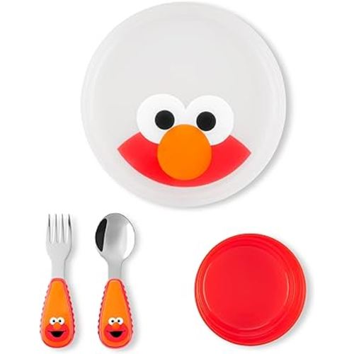 Skip Hop x Sesame Street Toddler Feeding 4-Piece Mealtime Set, Elmo