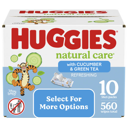 Huggies Natural Care Refreshing Baby Wipes, Scented, 10 Pack, 560 Total Ct (Select for More Options)
